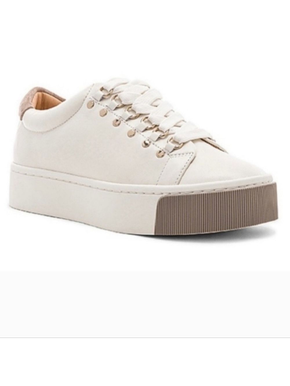 Joie Off White Sneakers Size 6 Gold Studs